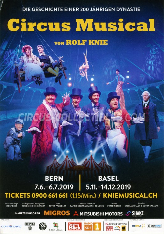 Knie - Das Circus Musical Circus Ticket/Flyer -  2019