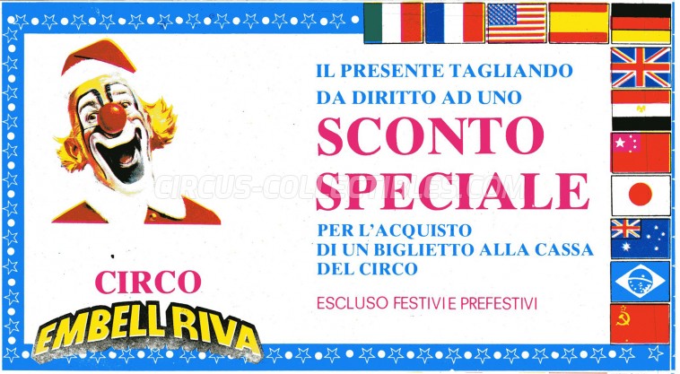 Embell Riva Circus Ticket/Flyer - Italy 1987