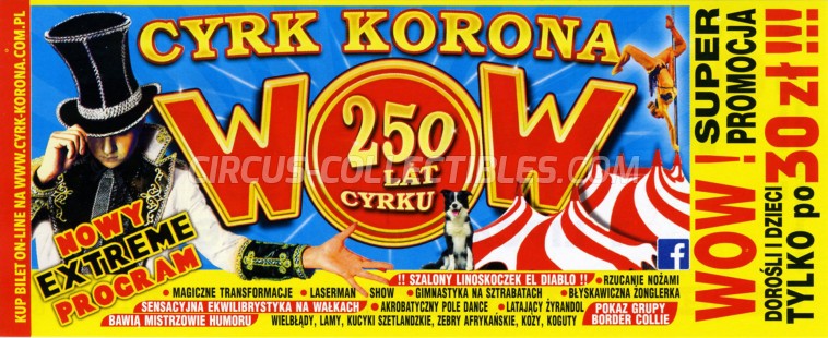 Korona Circus Ticket/Flyer - Poland 2018