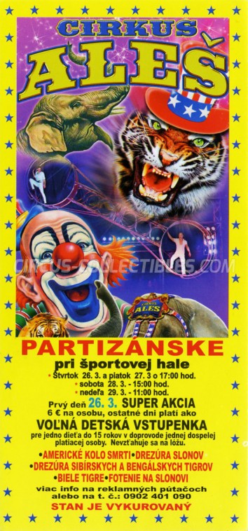 Aleš Circus Ticket/Flyer - Slovakia 2015