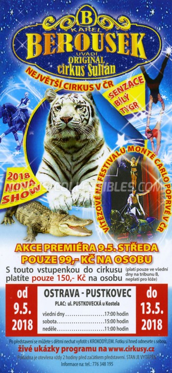 Berousek Circus Ticket/Flyer - Czech Republic 2018