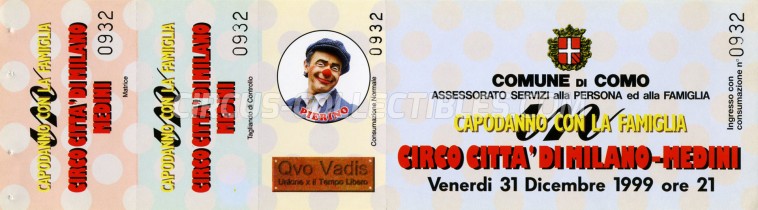 Medini - Circo Citta' Di Milano Circus Ticket/Flyer - Italy 1999