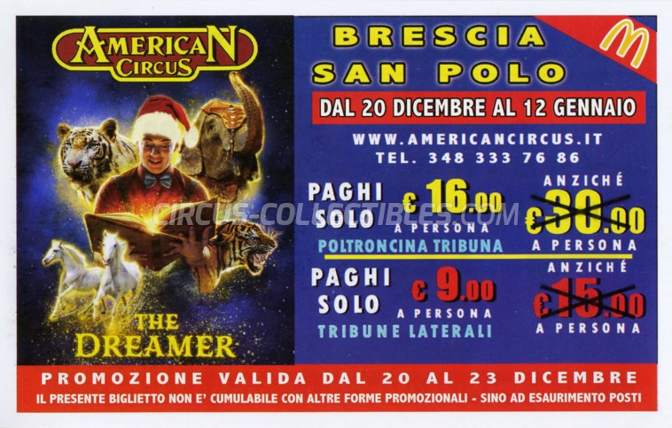 American Circus (Togni) Circus Ticket/Flyer - Italy 2019