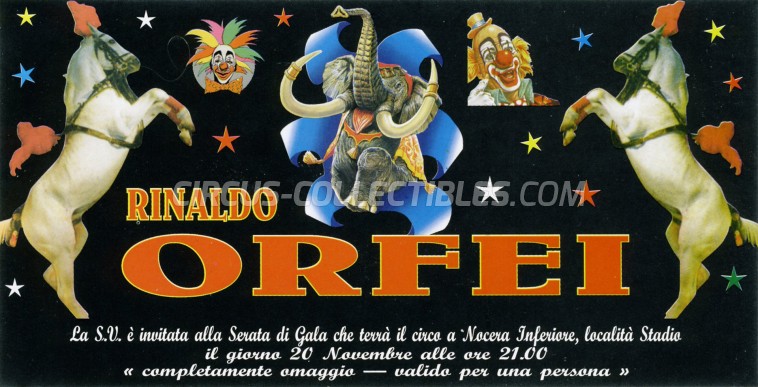 Rinaldo Orfei Circus Ticket/Flyer - Italy 2012