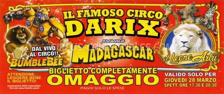 Darix Martin Circus Ticket/Flyer - Italy 2019