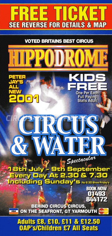 Hippodrome Circus Circus Ticket/Flyer -  2001