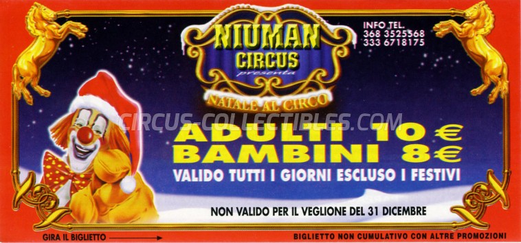 Niuman Circus Ticket/Flyer - Italy 2008