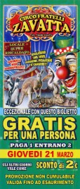 Circo Fratelli Zavatta Circus Ticket - 2019