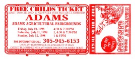 Bentley Bros. Circus Circus Ticket - 1998