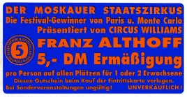 Circus Williams-Althoff Circus Ticket - 0