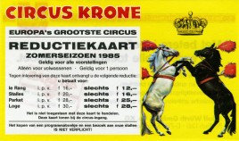 Circus Krone Circus Ticket - 1985