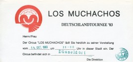 Circus Los Muchachos Circus Ticket - 1983