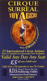 Cirque Surreal - Voyagers Circus Ticket - 1990