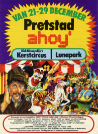 Pretstad Ahoy' - Dick Binnendijk's Kerstcircus Circus Ticket - 1974