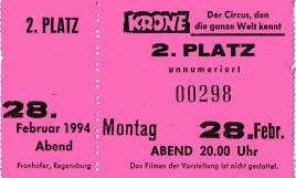 Circus Krone Circus Ticket - 1994