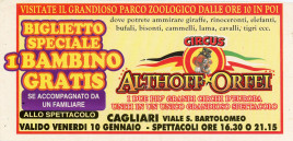 Circo Althoff Orfei Circus Ticket - 1997
