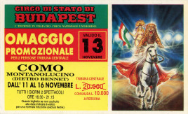 Circo di Stato di Budapest Circus Ticket - 1990