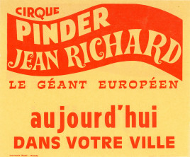 Cirque Pinder - Jean Richard Circus Ticket - 