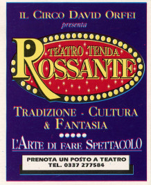 Circo David Orfei presenta Teatro Tenda Rossante Circus Ticket - 1991