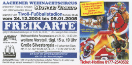 Aachener Weihnachtscircus Circus Ticket - 2004