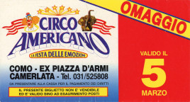 Circo Americano Circus Ticket - 1992