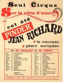 Cirque Pinder - Jean Richard Circus Ticket - 1972