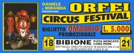 Orfei Circus Festival Circus Ticket - 1994