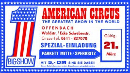 American Circus (Togni) Circus Ticket - 1980