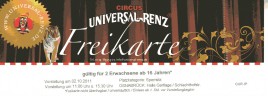 Circus Universal Renz Circus Ticket - 2011
