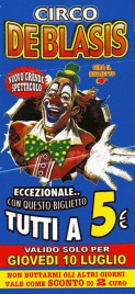 Circo de Blasis Circus Ticket - 2003