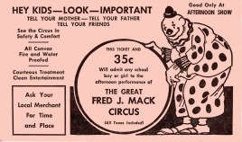 Fred J. Mack Circus Circus Ticket - 0