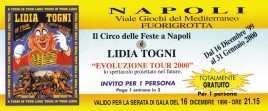 Circo Lidia Togni Circus Ticket - 1999