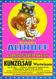 Circus Gebrüder Althoff Circus Ticket - 1976