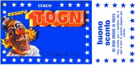 Circo Cesare Togni Circus Ticket - 1987