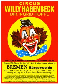 Circus Willy Hagenbeck Circus Ticket - 1976