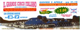 Il Grande Circo Italiano Circus Ticket - 2003