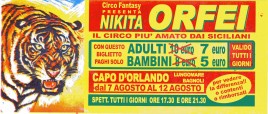Circo Nikita Orfei Circus Ticket - 2002