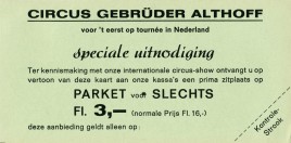 Circus Gebrüder Althoff Circus Ticket - 0