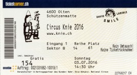 Circus Knie Circus Ticket - 2016