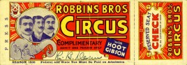 Robbins Bros. Circus Circus Ticket - 1938