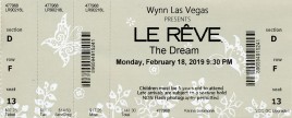 Le Rêve (The Dream) Circus Ticket - 2019