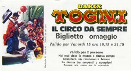 Circo Darix Togni Circus Ticket - 1987