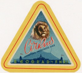 Cirkus - Artisticko preduzece NRS Circus Ticket - 1948