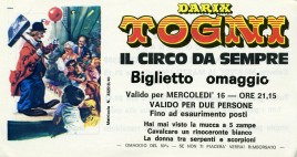 Circo Darix Togni Circus Ticket - 1988