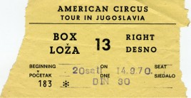 American Circus (Togni) Circus Ticket - 1970